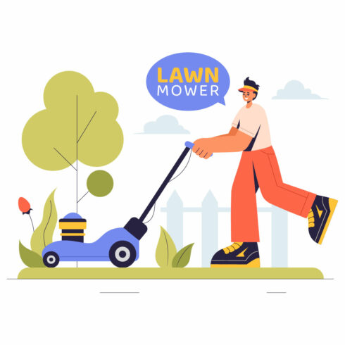 9 Lawn Mower Illustration cover image.