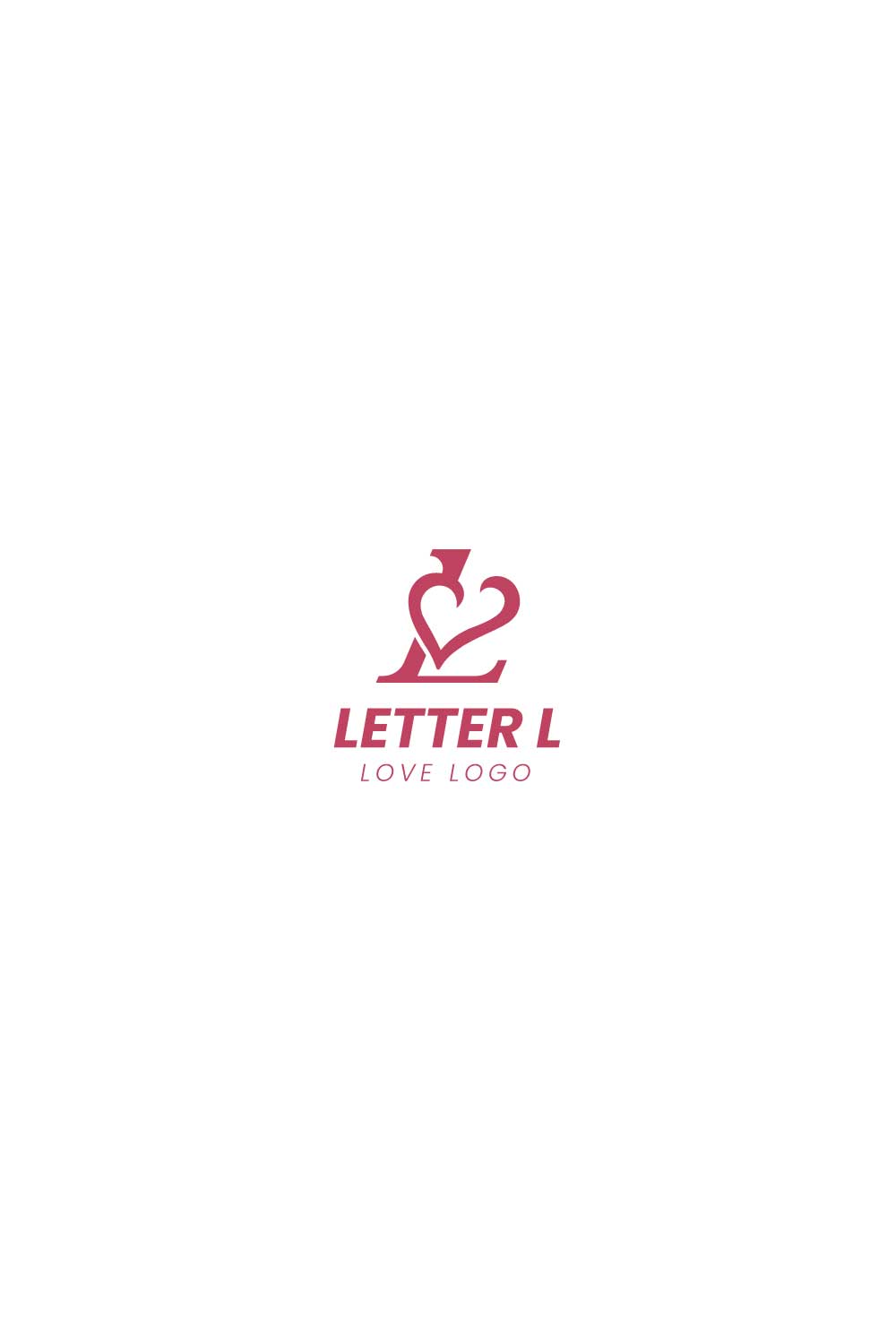 Creative Letter L and love logo design pinterest preview image.