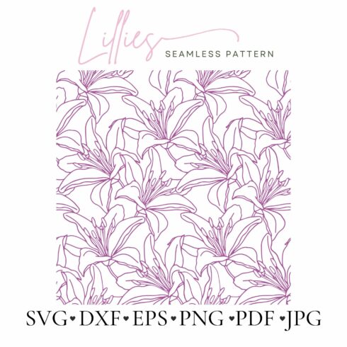 Lily Flower Seamless Pattern for Cut cover image.