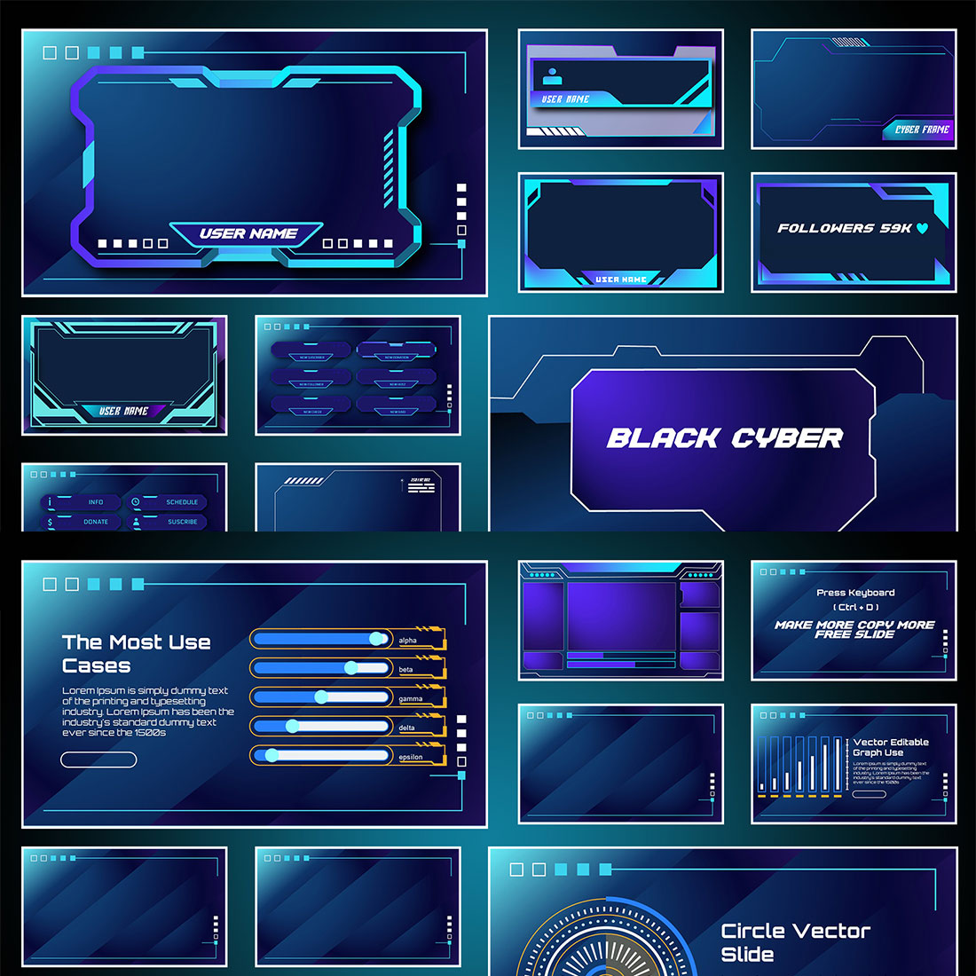 Cyberpunk Frame Streaming Template preview image.