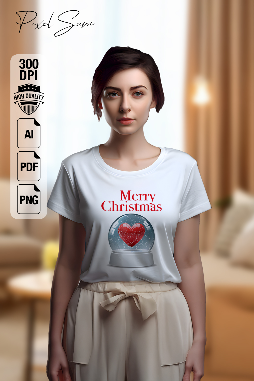 CHRISTMAS TSHIRT DESIGN pinterest preview image.