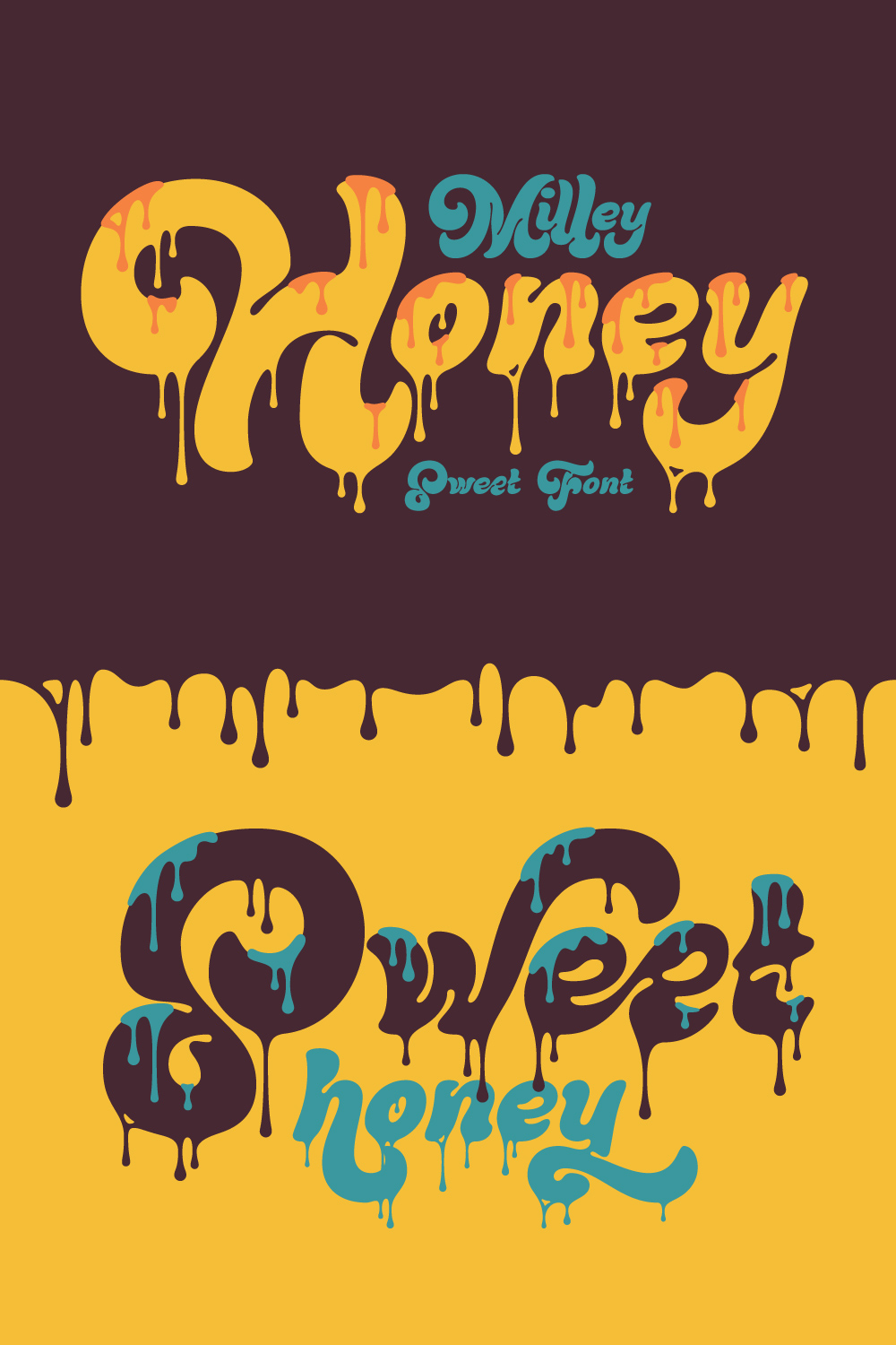 Milley Honey — Sweet Melting Font pinterest preview image.