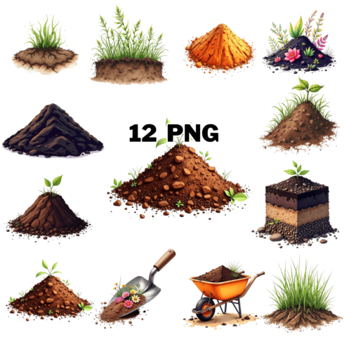 Watercolor Soil Sublimation Clipart Bundle cover image.