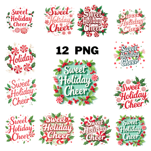 Watercolor Sweet Holiday Cheer Clipart Bundle cover image.