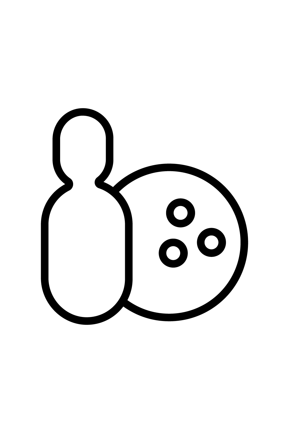 Nice Bowling Pin Ball Icon design pinterest preview image.