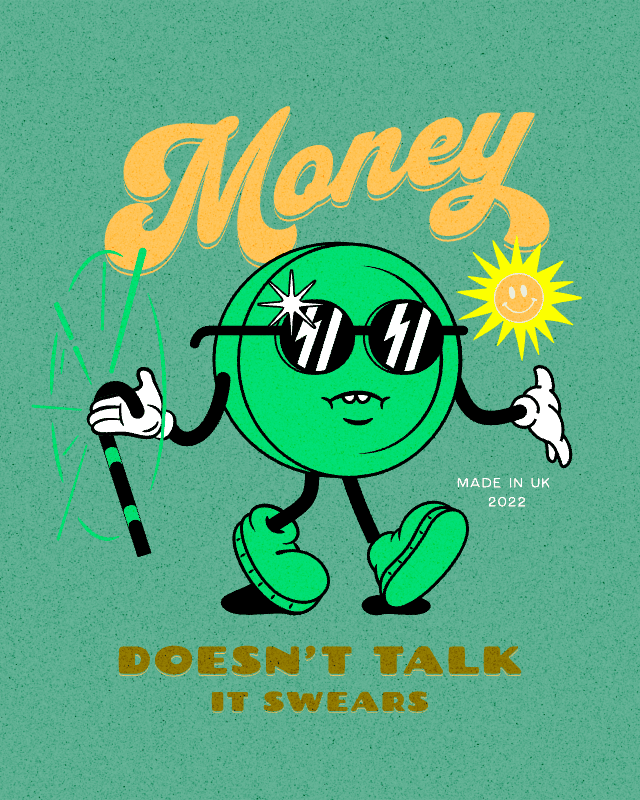 money doesnt talk comic cartoon mascot 1 704