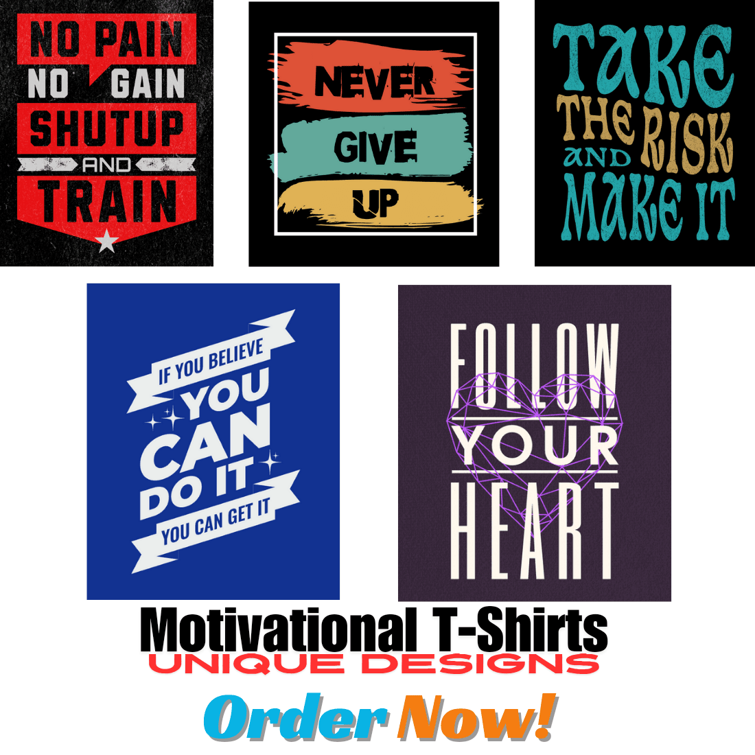 Vintage Motivation: Inspirational T-Shirt Designs preview image.