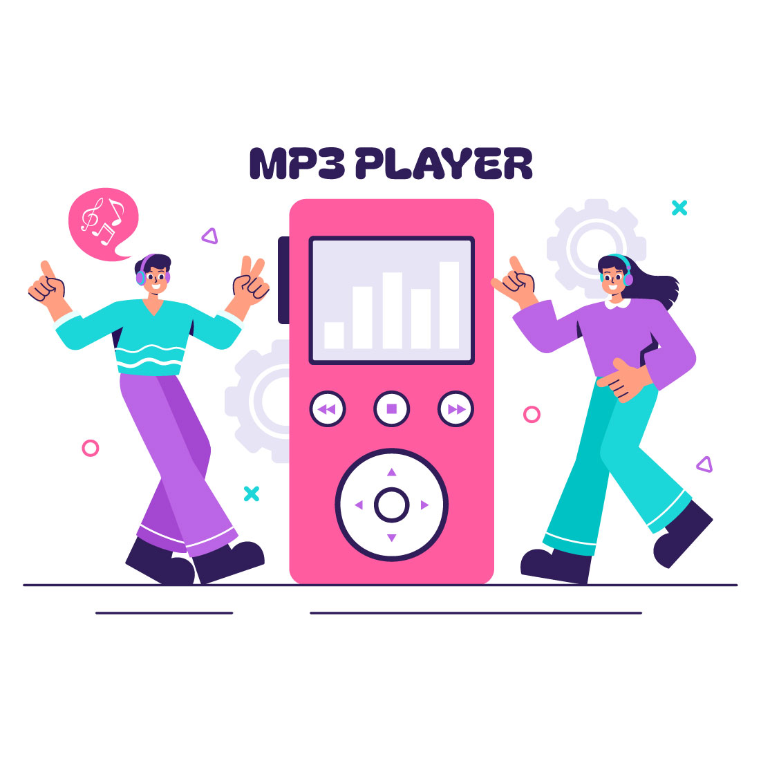 12 MP3 Music Player Illustration cover image.