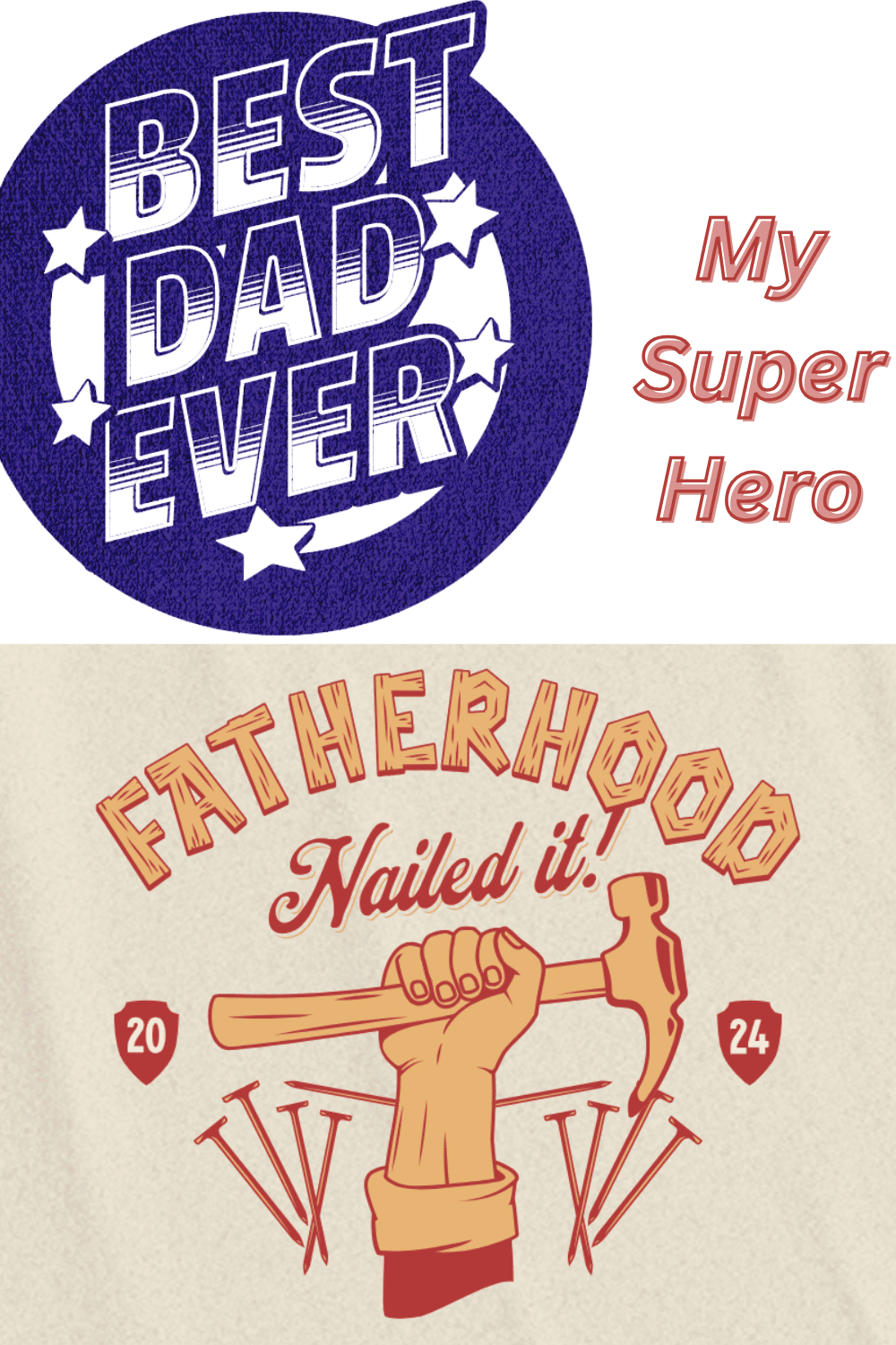 Fatherhood & loving Dad Shirts Designs pinterest preview image.