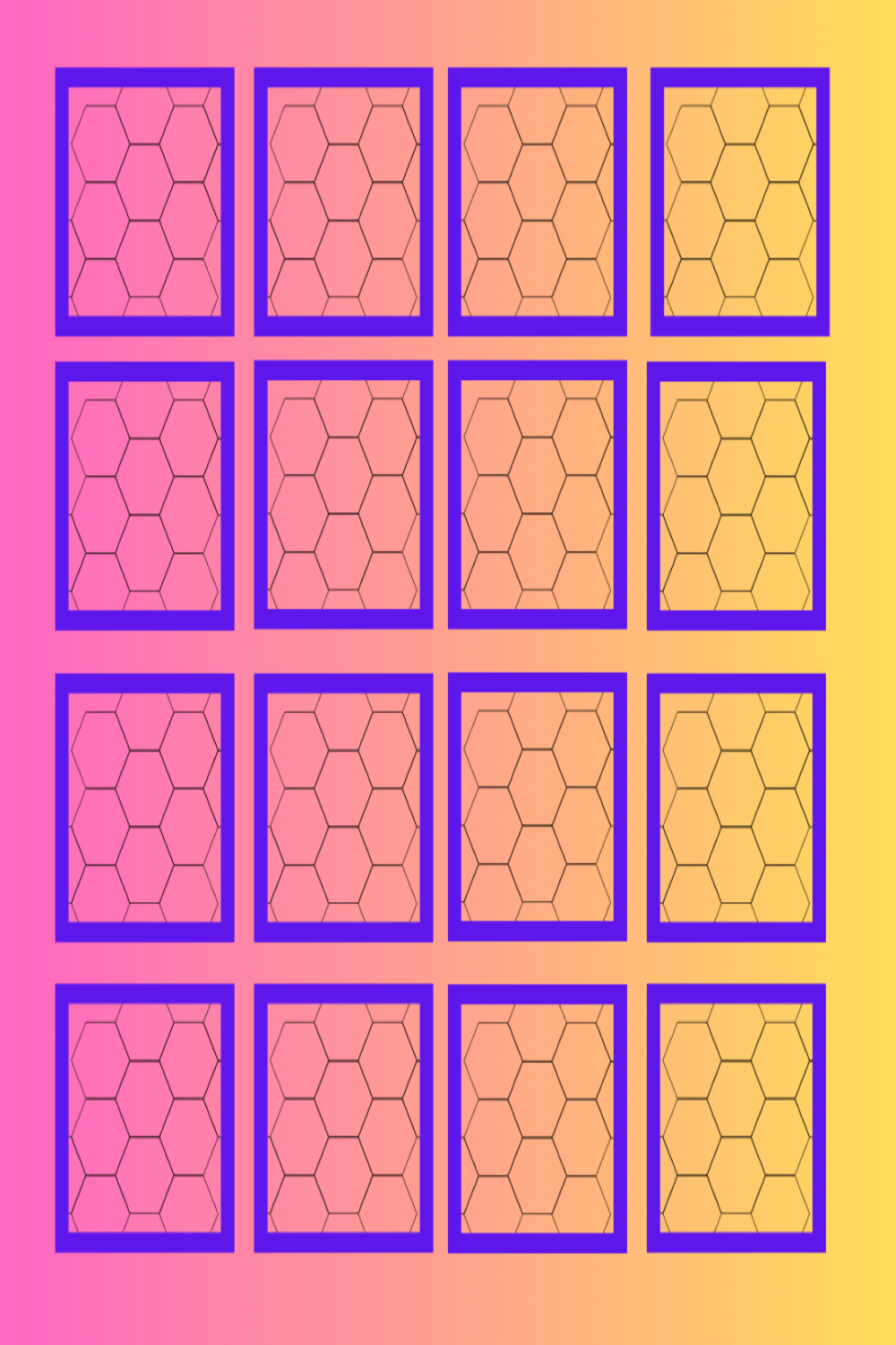 Hexagonal Grid Patterns on Gradient Background pinterest preview image.