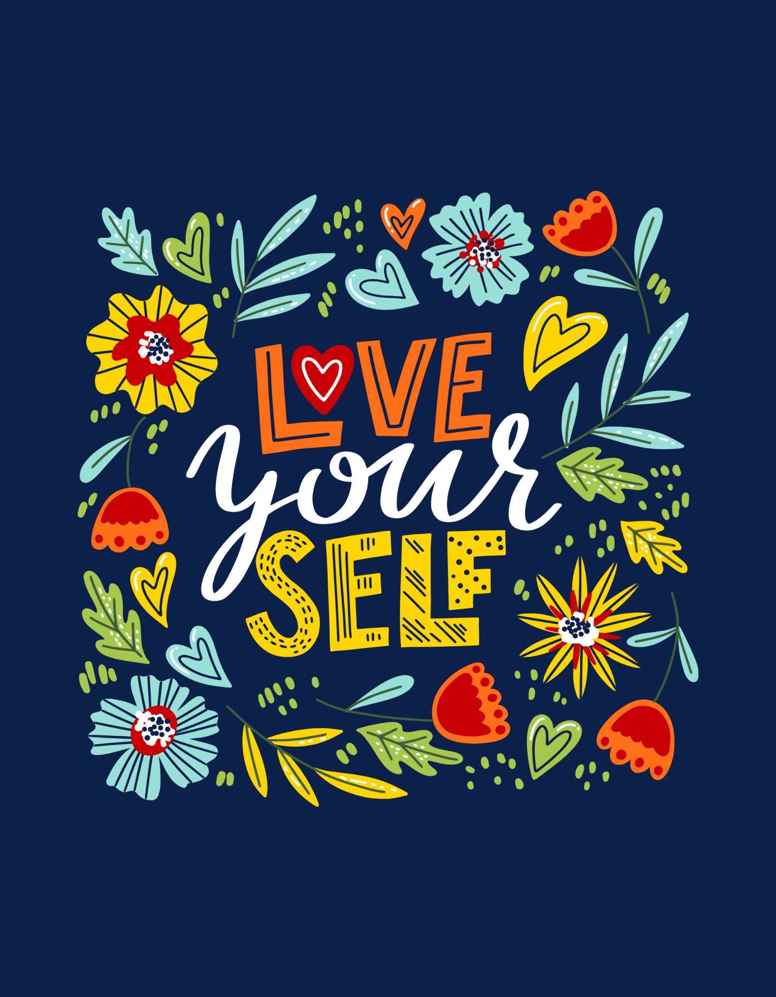 navy yellow orange love yourself t shirt 20241129 184832 0000 190