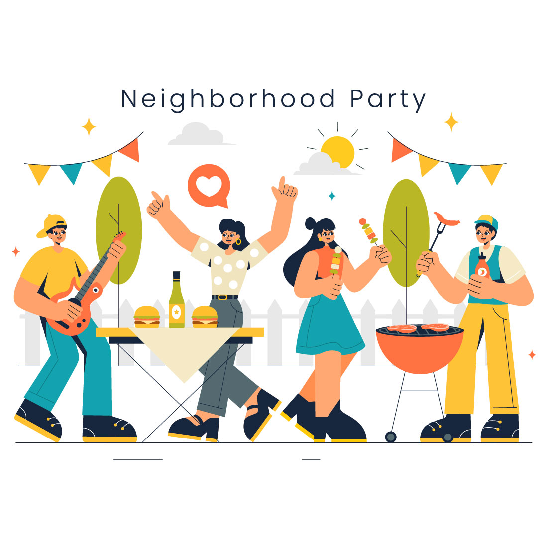 9 Neighborhood Party Events Illustration cover image.