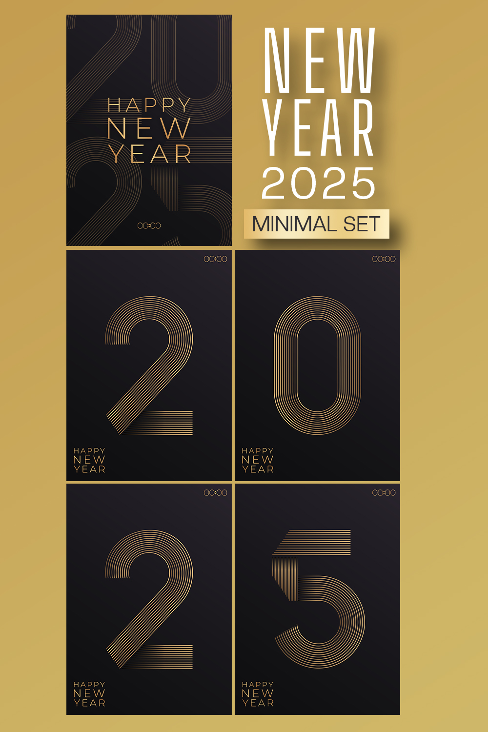 New Year 2025 Minimal Set pinterest preview image.