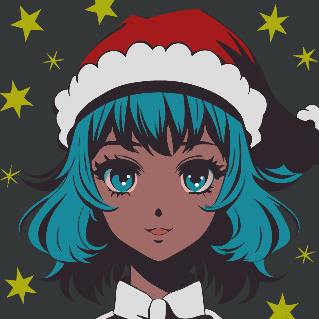 Christmas styled anime girls preview image.