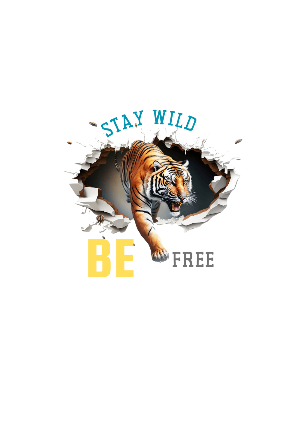 Orange Black Playful Stay Wild Be Free T-shirt pinterest preview image.