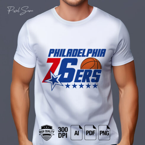 PHILADELPHIA 76ERS SPORT TSHIRT DESIGN cover image.