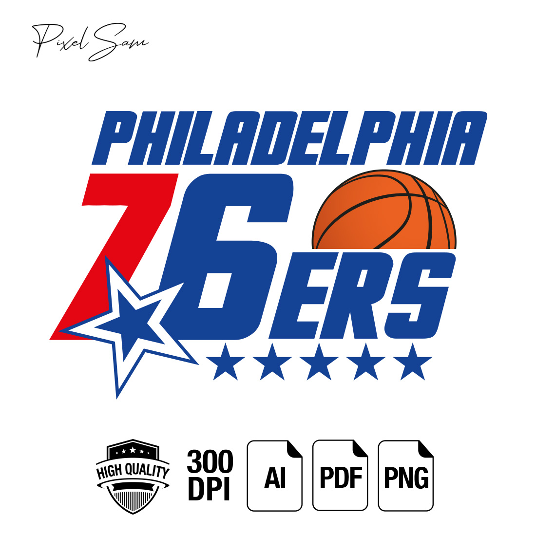 PHILADELPHIA 76ERS SPORT TSHIRT DESIGN preview image.