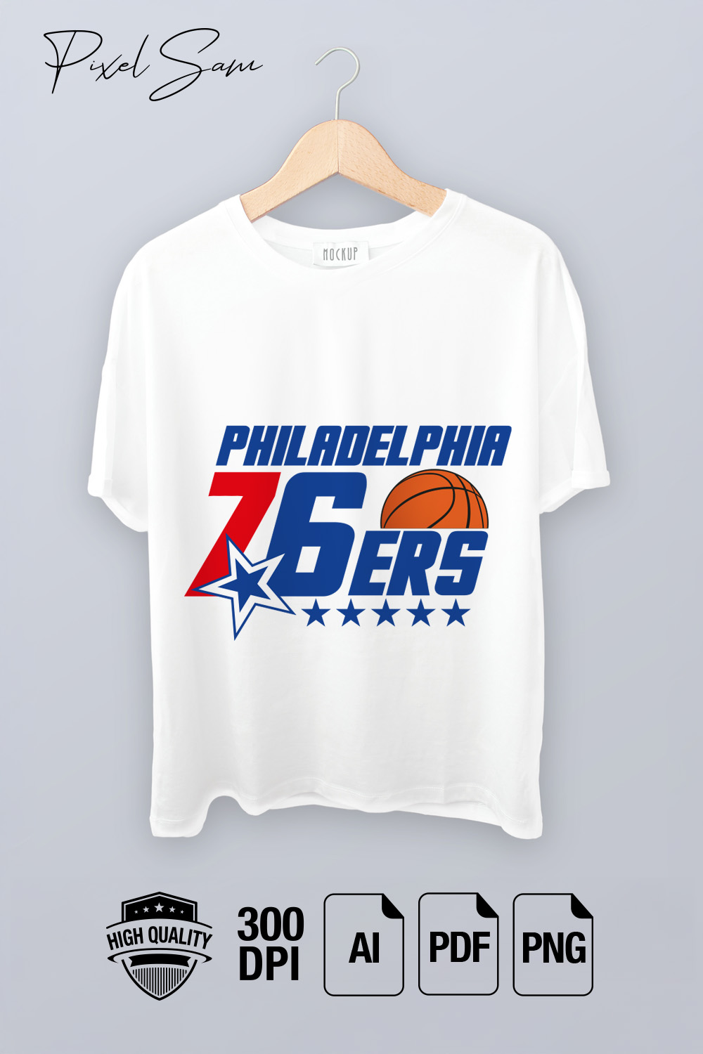 PHILADELPHIA 76ERS SPORT TSHIRT DESIGN pinterest preview image.