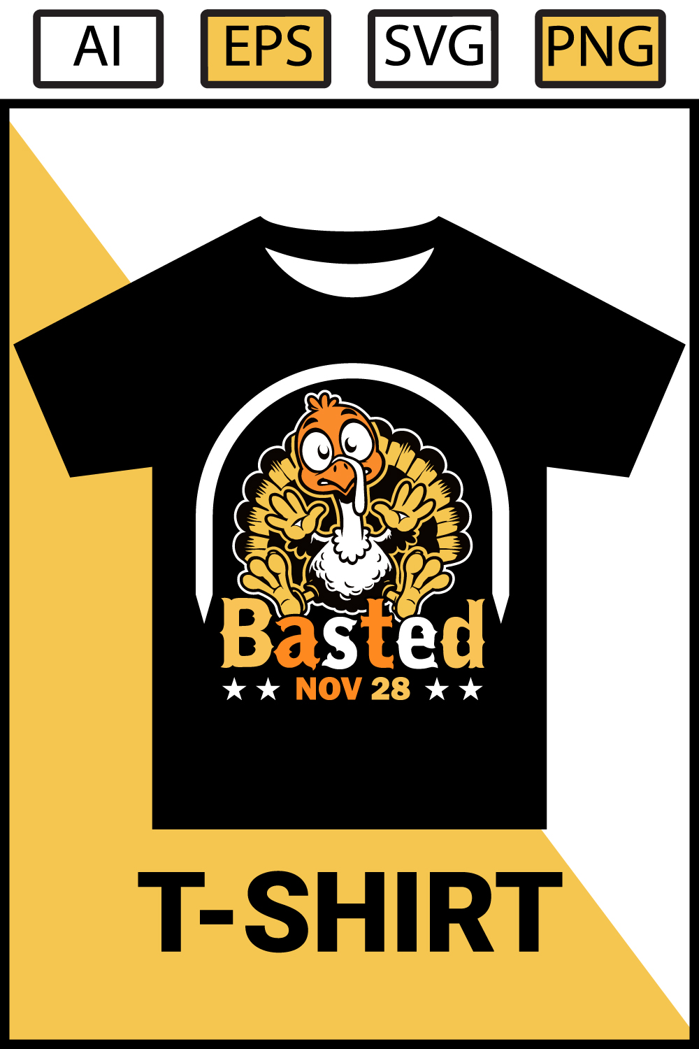 Busted Nov 28 Thanksgiving T-Shirt Design pinterest preview image.