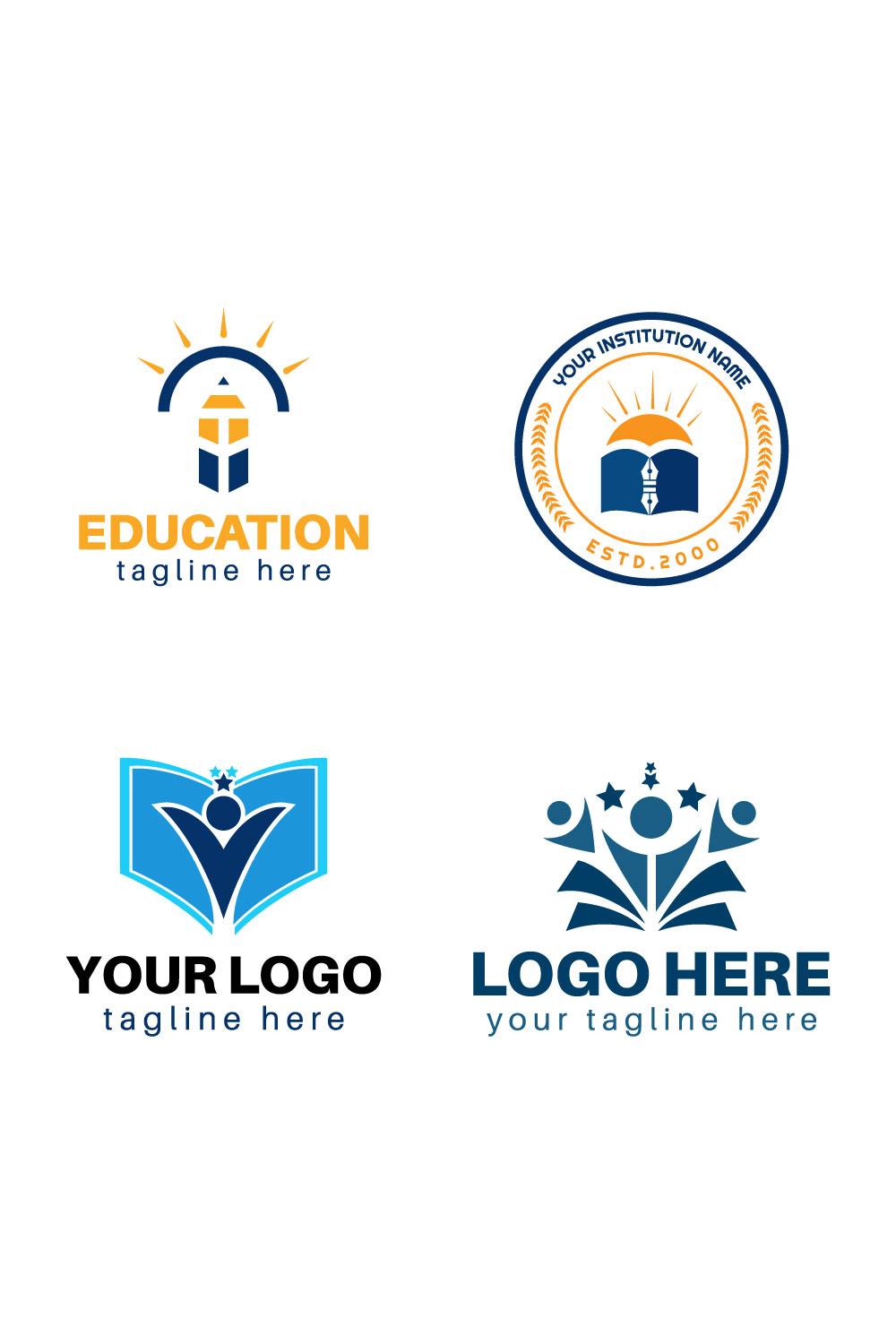 Education logos bundle pinterest preview image.