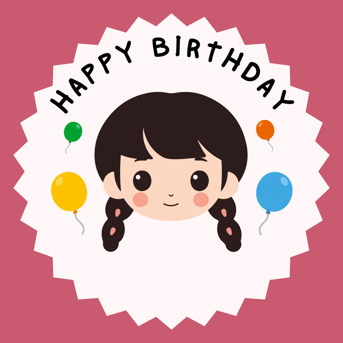 pink illustrative girl happy birthday circle sticker 20241126 190700 0000 134