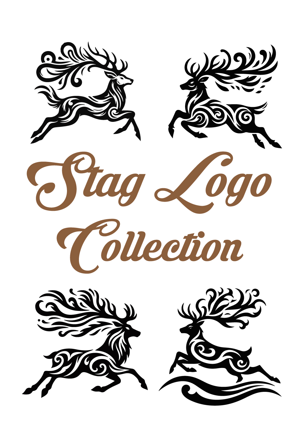 Logo Collection of Stag Running pinterest preview image.