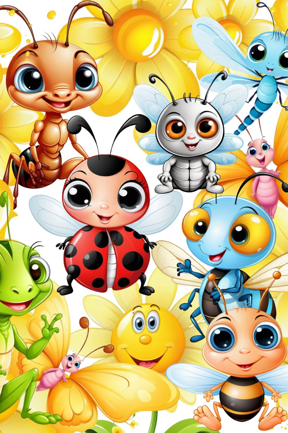 Cartoon Baby insects cliparts bundle pinterest preview image.