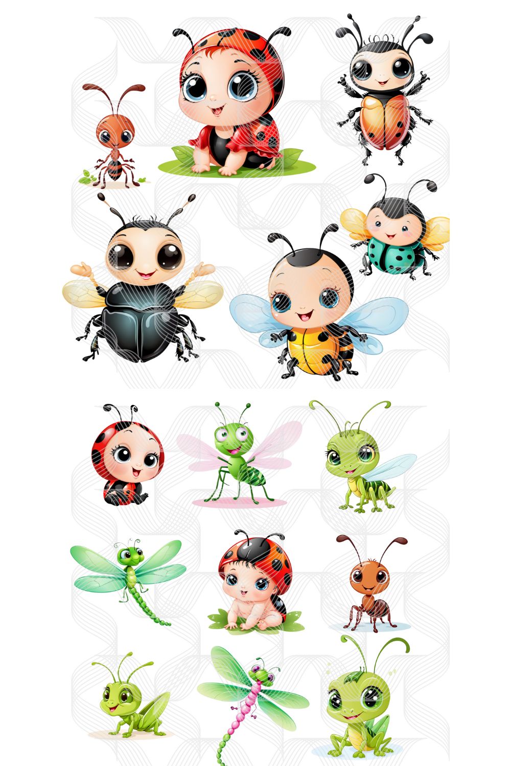 Babie insects cliparts bundle pinterest preview image.