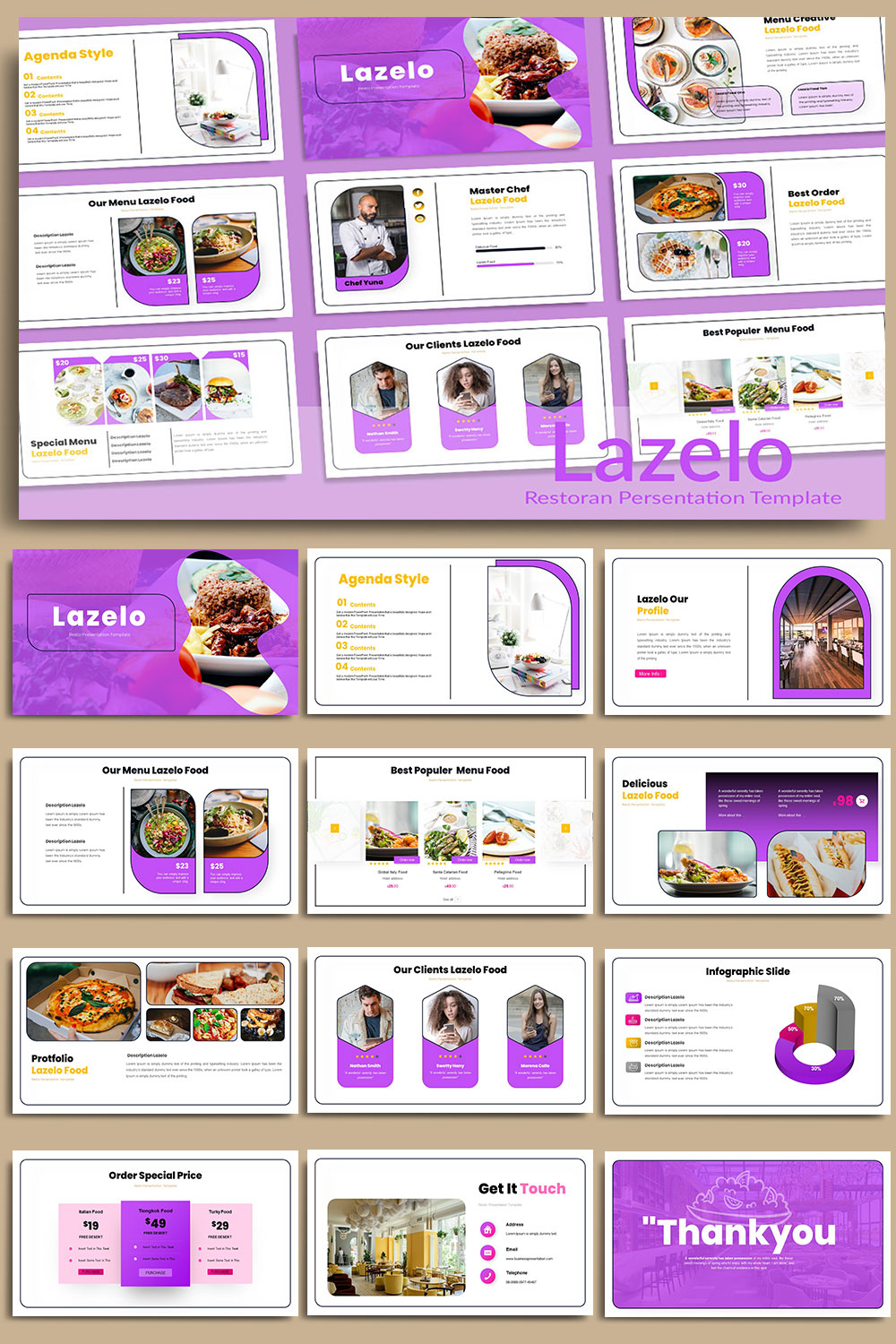 Lazelo Persentation Template pinterest preview image.