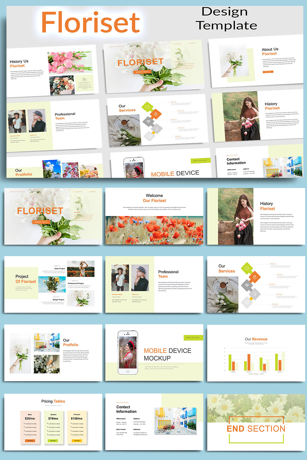 Floriset Persentation Template pinterest preview image.