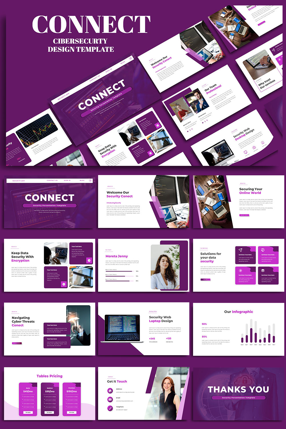 Connect Persentation Template pinterest preview image.