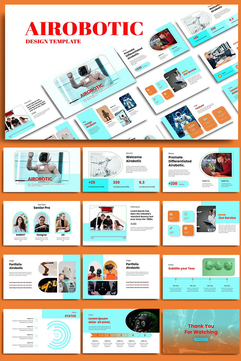 Airobotic Persentation Template pinterest preview image.