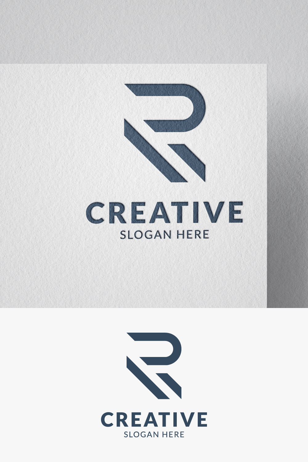 R letter abstract real-estate and construction logo design pinterest preview image.