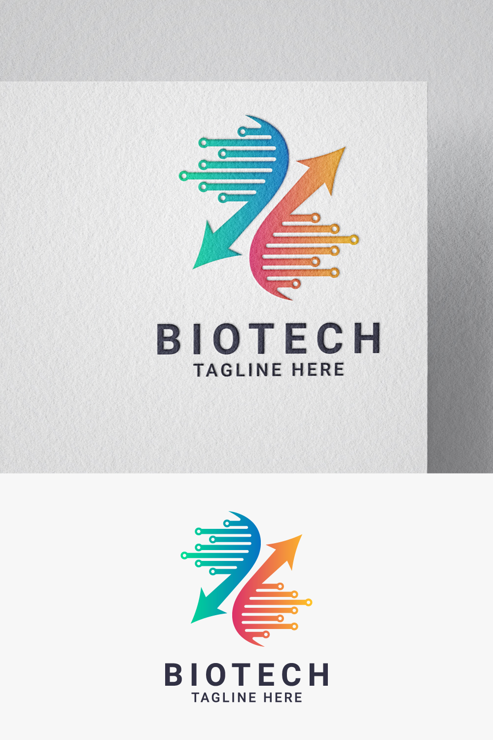 Biotech development logo template design for healthcare and medical services pinterest preview image.