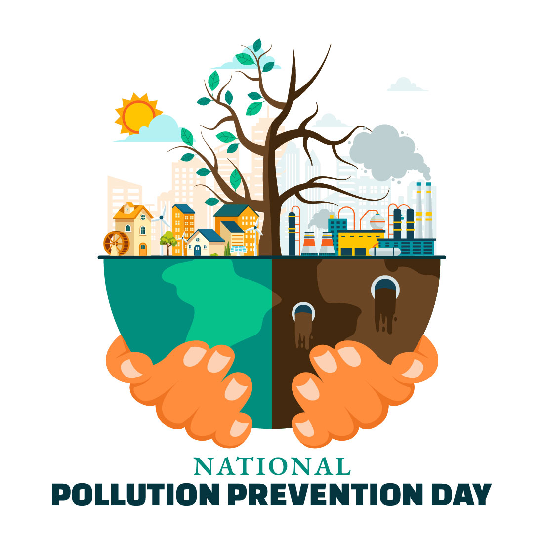 11 National Pollution Prevention Day Illustration cover image.