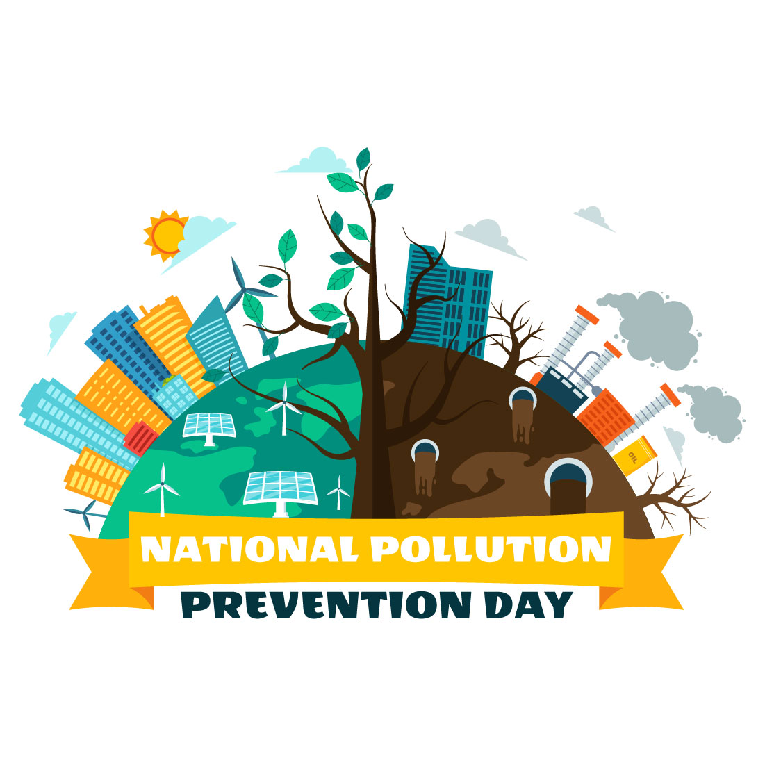 11 National Pollution Prevention Day Illustration preview image.