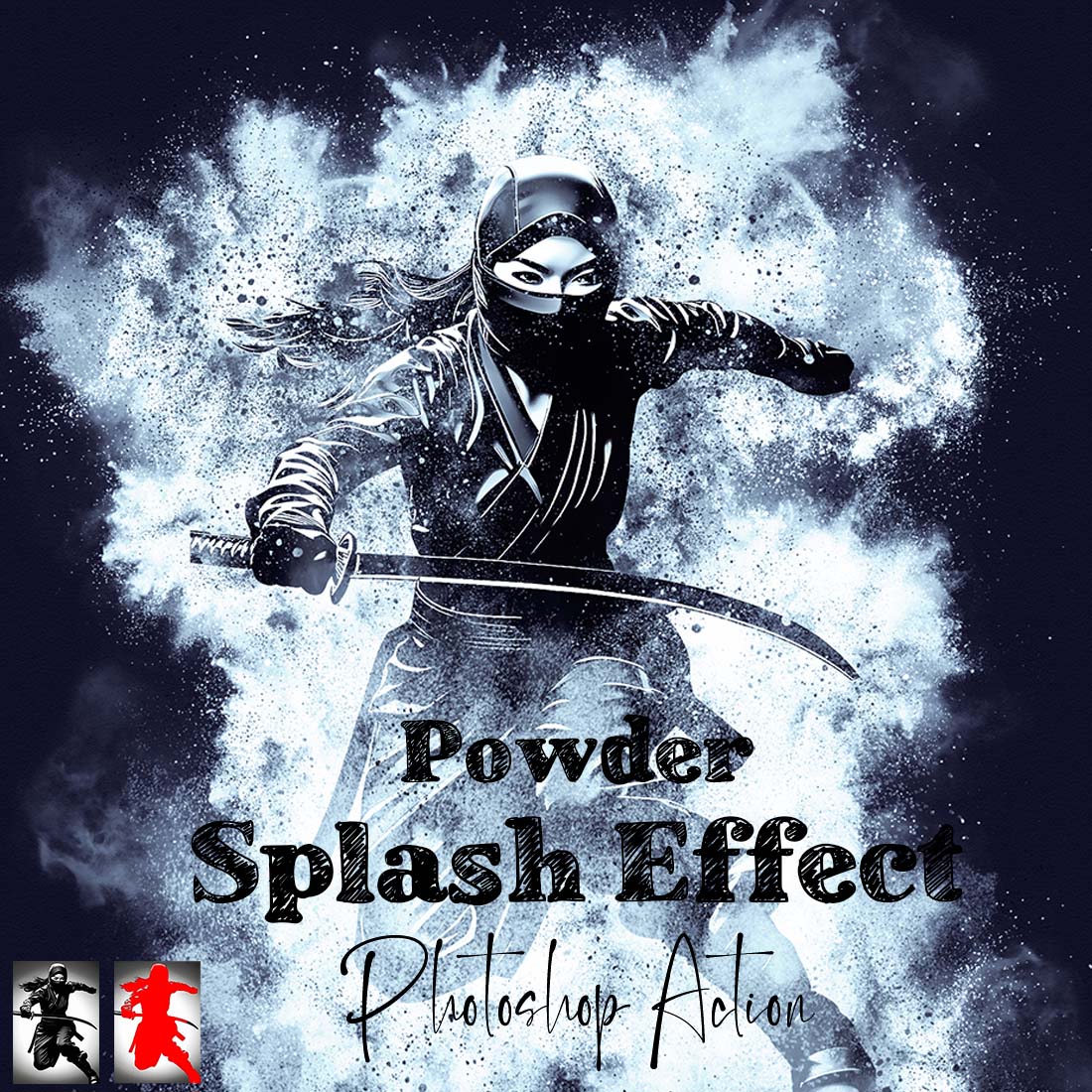 Powder Splash Effect Photoshop Action cover image.