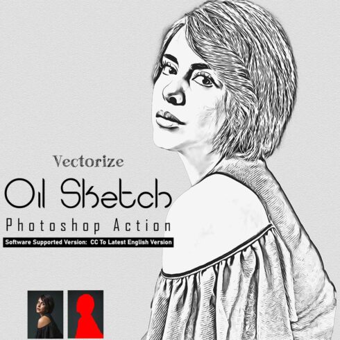 Vectorize Oil Sketch Photoshop Action cover image.