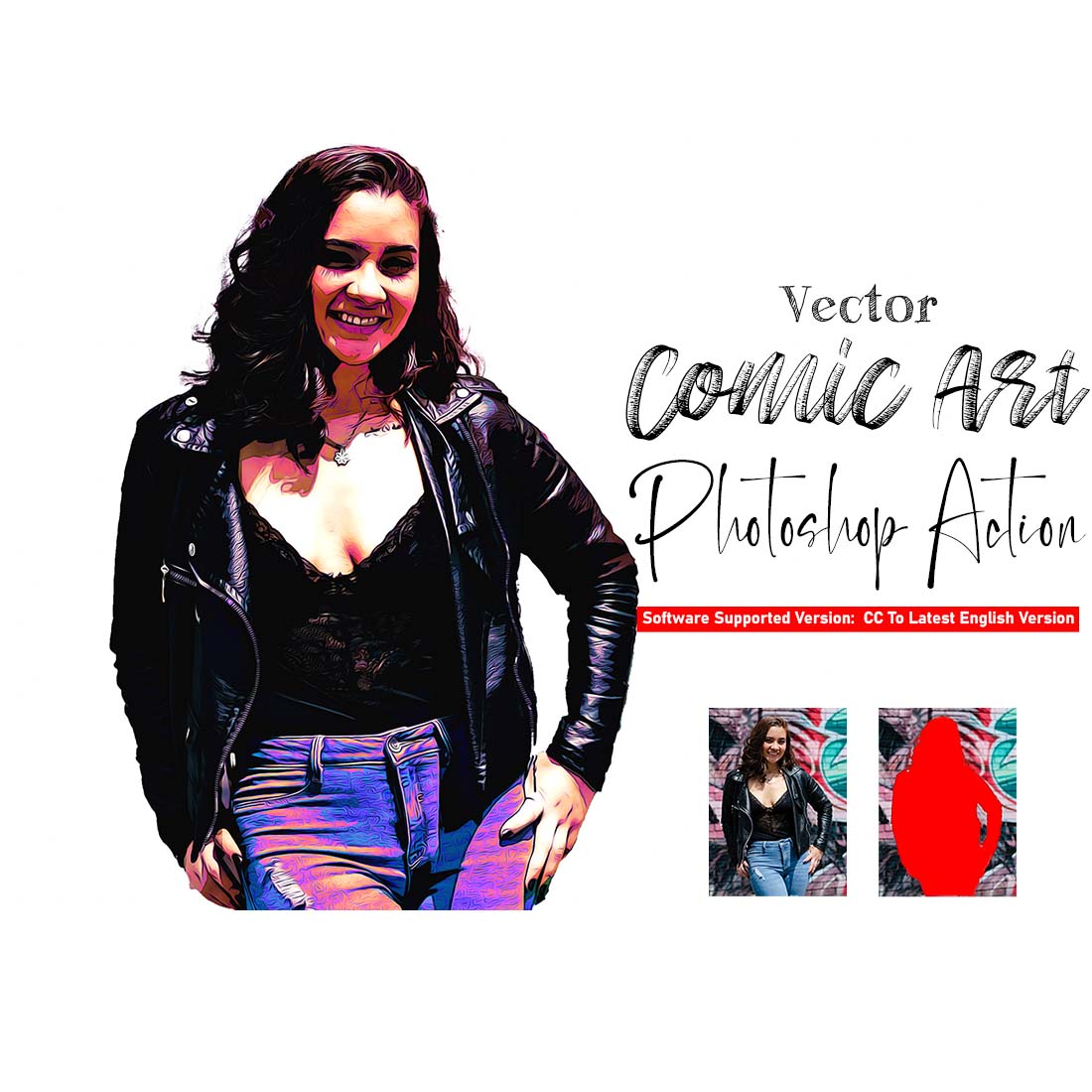 Vector Comic Art Photoshop Action cover image.