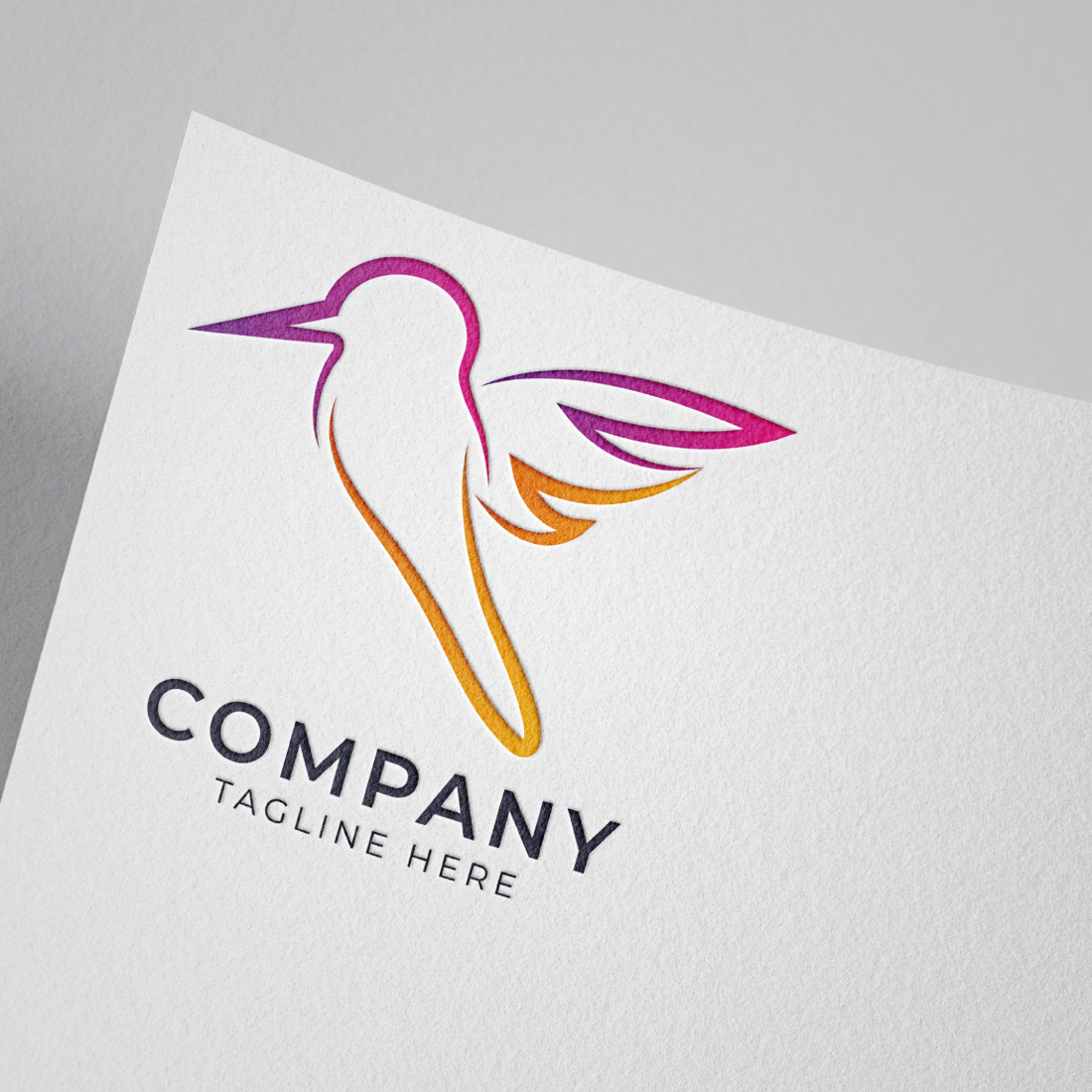 Flying bird abstract colorful logo template cover image.