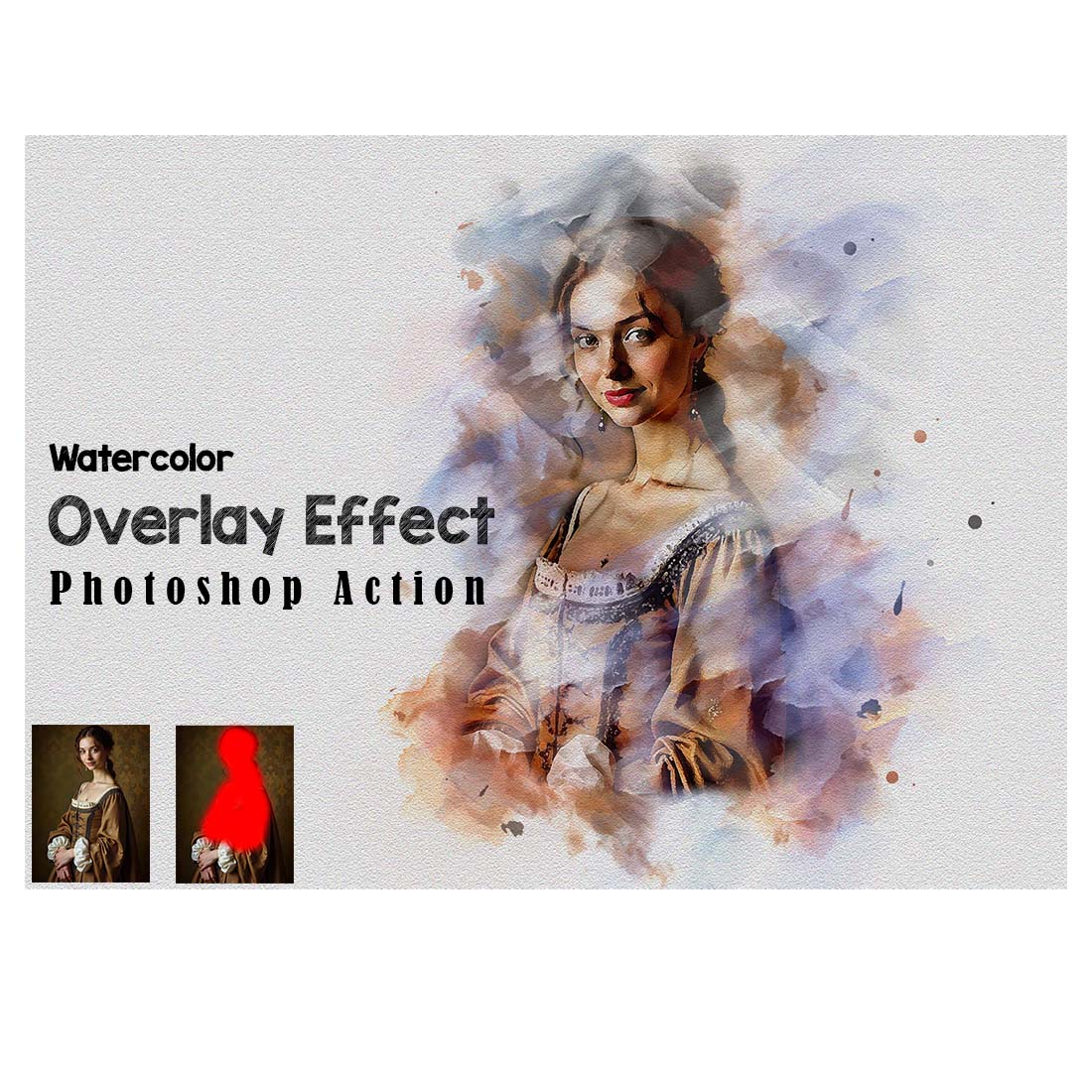 Watercolor Overlay Effect Photoshop Action cover image.