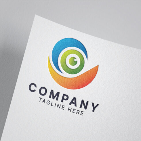 Abstract colorful eye care medical clinic logo template design cover image.