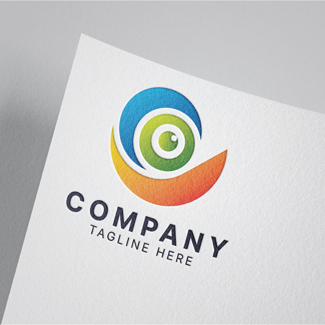 Abstract colorful eye care medical clinic logo template design cover image.