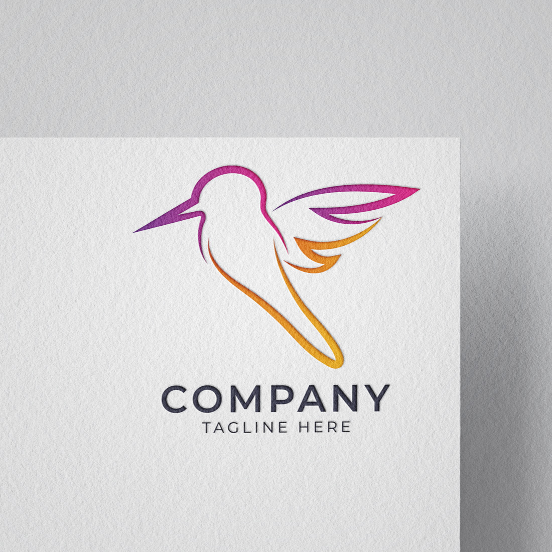 Flying bird abstract colorful logo template preview image.