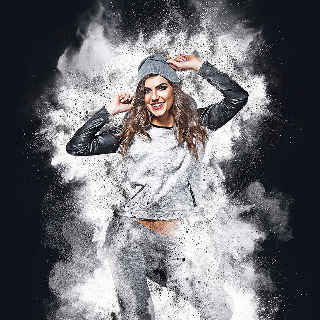 Powder Splash Effect Photoshop Action preview image.