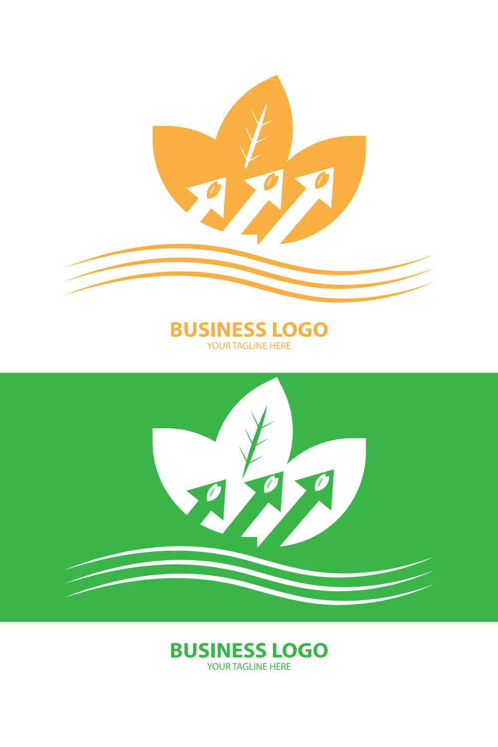 A Green growth logo for your business and company brand identity, A modern logo pinterest preview image.