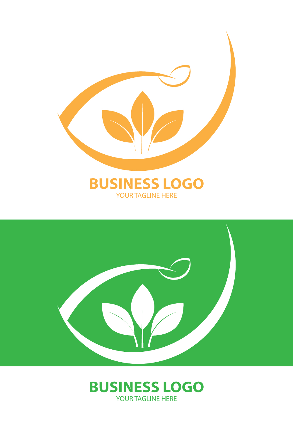 A Green growth logo with leaves for your business and company brand identity, A growth leaves logo pinterest preview image.