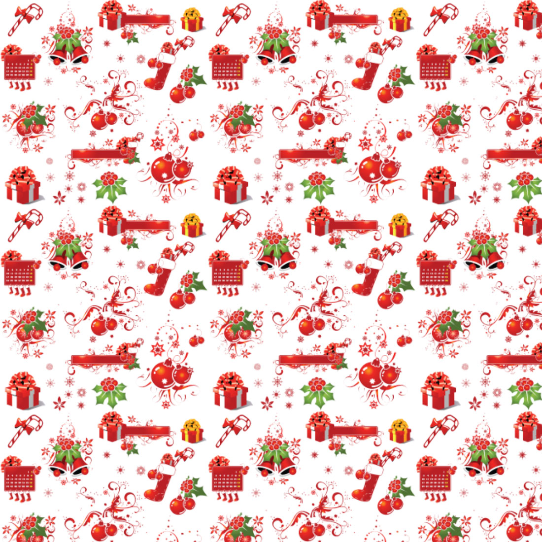 Red And Green Christmas Pattern preview image.