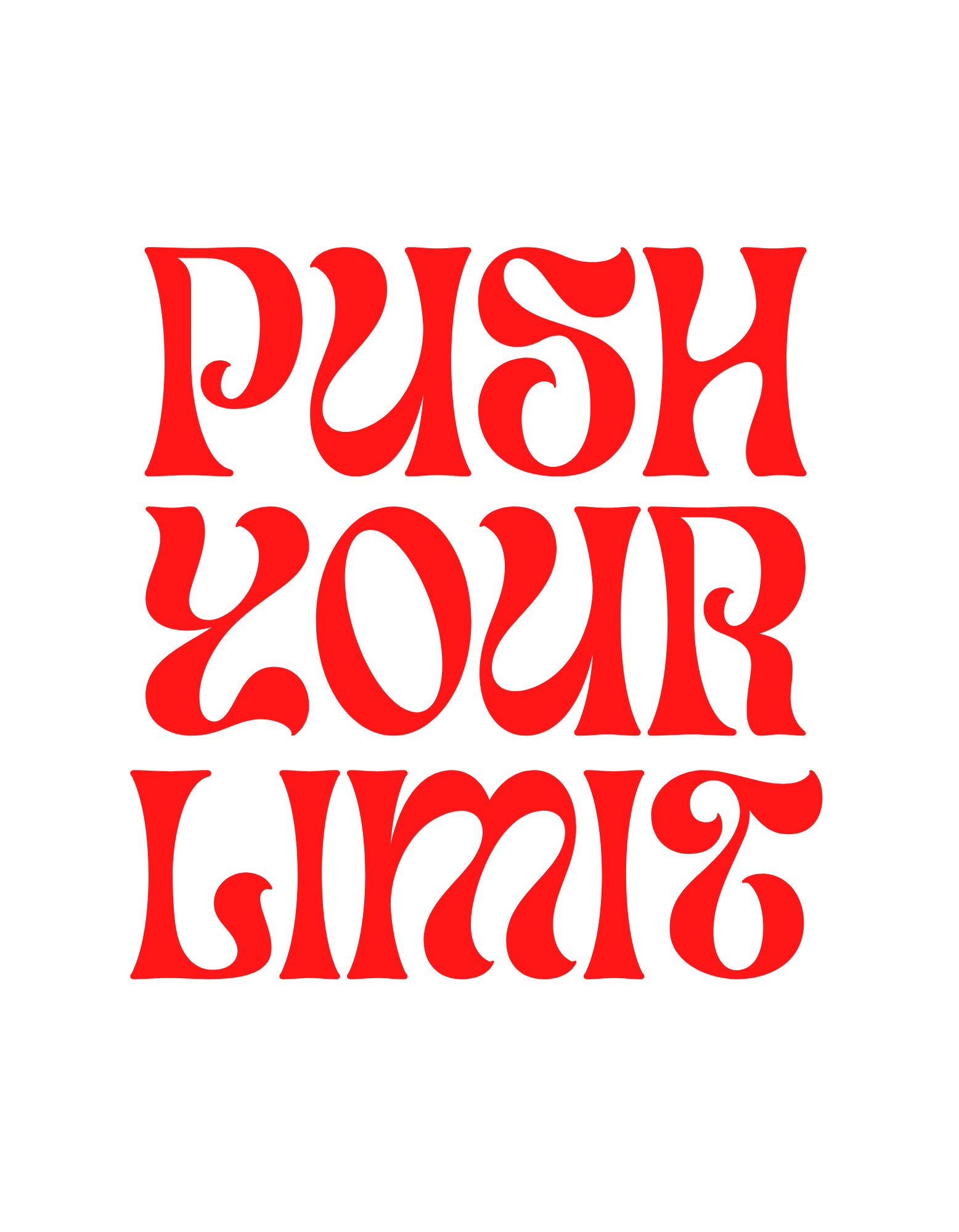 red typography push your limit t shirt 375