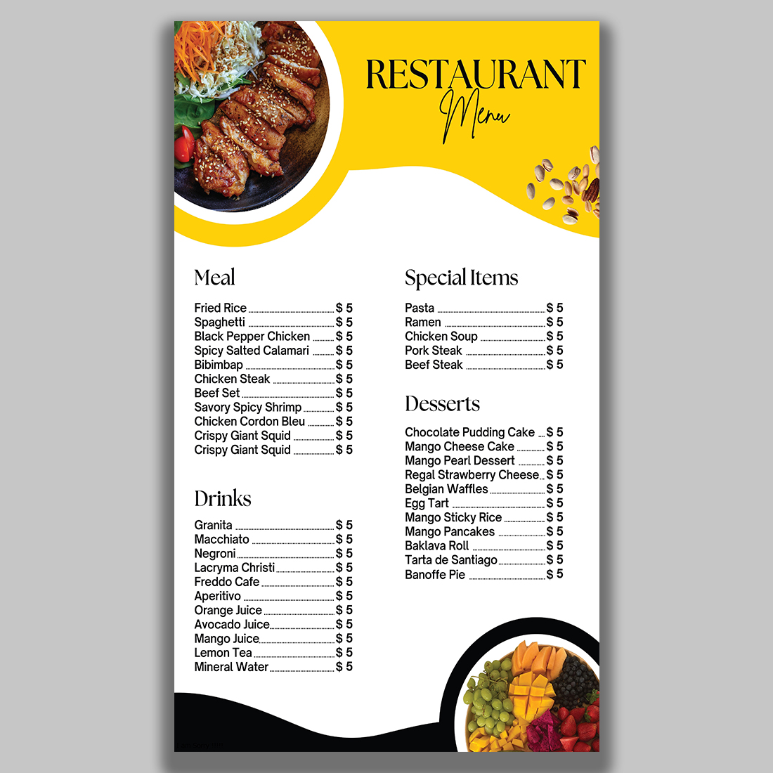 Hotel Menu Design - preview image.